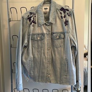 Old Navy floral boho denim jacket / jeans jacket